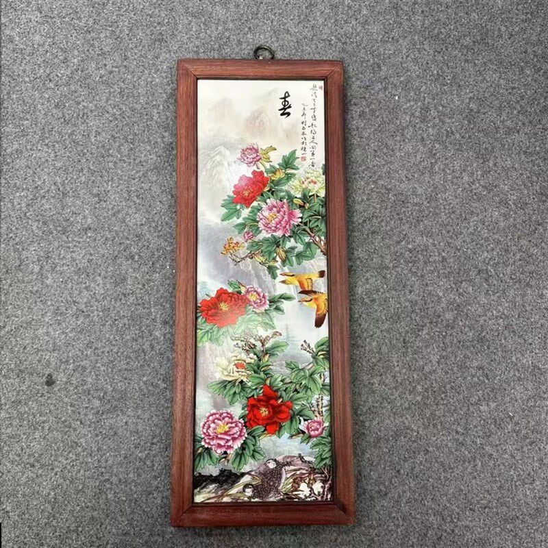 景德镇陶瓷瓷板画手工覆古陶瓷山水花鸟童子风客厅家居装饰挂画