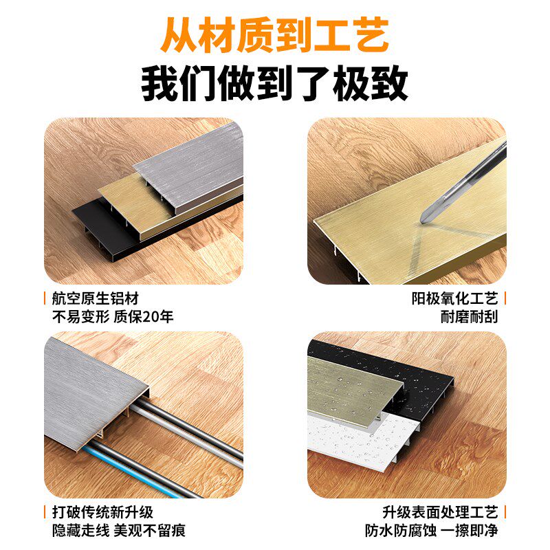 铝合金踢脚线6cm/5/8/10/4公分金属地角线橱柜不锈钢踢脚板贴脚线