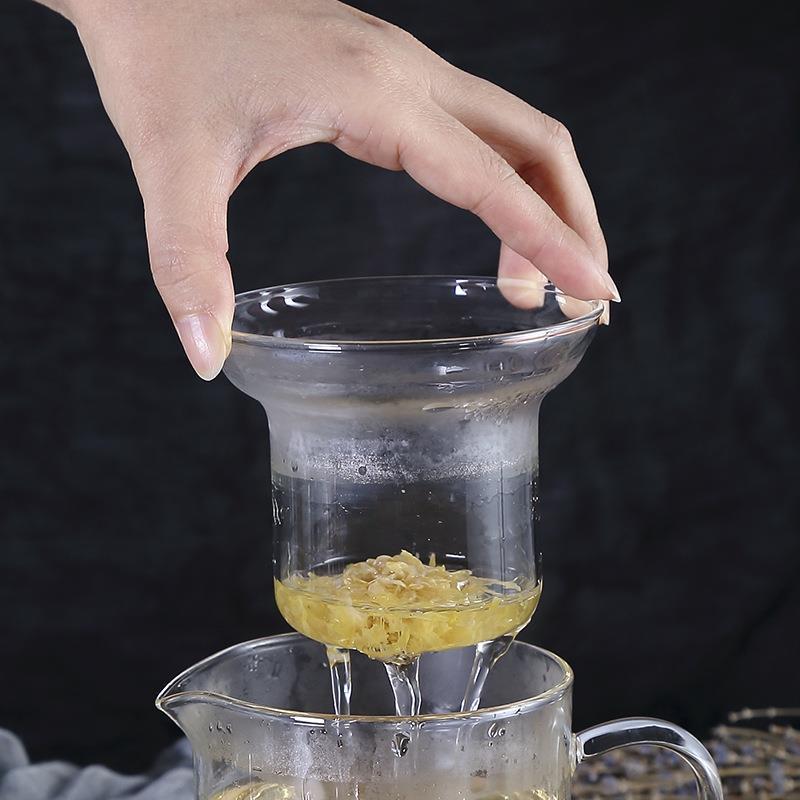 6S高硼硅耐热玻璃杯带刻度家用花茶果汁豆浆大容量过滤杯平底可加