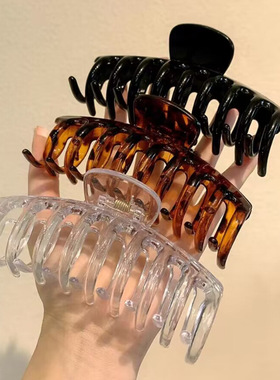 亚马逊爆款大号头饰龙骨抓夹时尚女士百搭发夹鲨鱼夹洗澡发饰