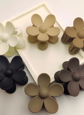 跨境亚马逊磨砂花朵抓夹发饰后脑勺盘发甜美五瓣花发抓女气质