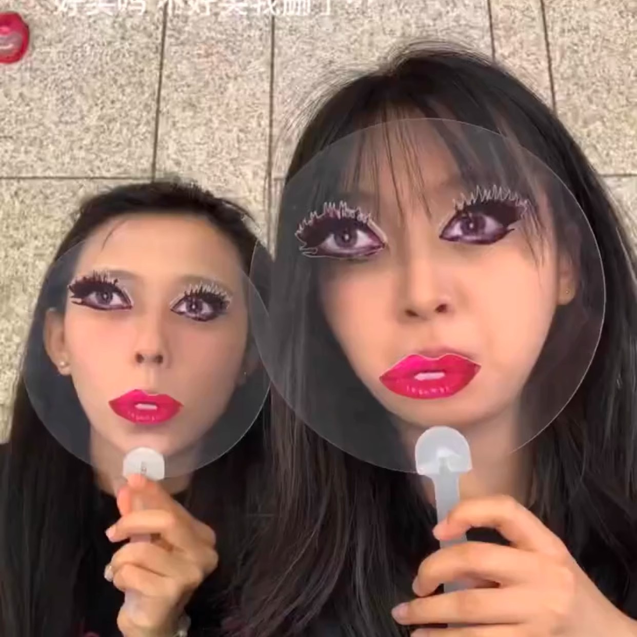 ladygaga印花扇夏日清涼雷迪搞怪