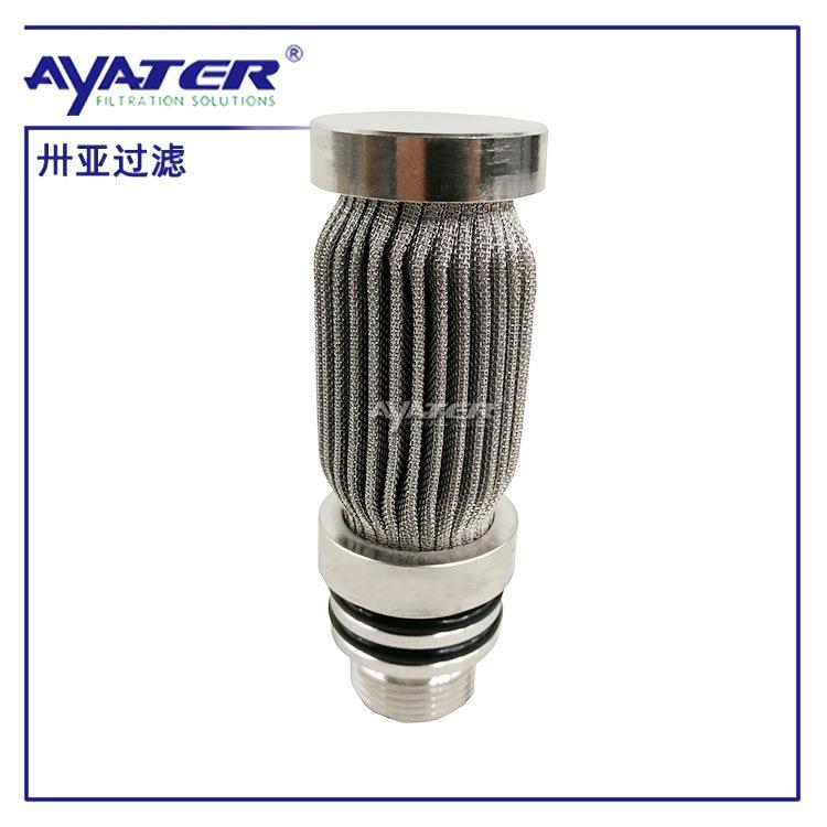 烧结毡丝网过滤芯不锈钢多层螺纹化工水油分离滤芯38X80