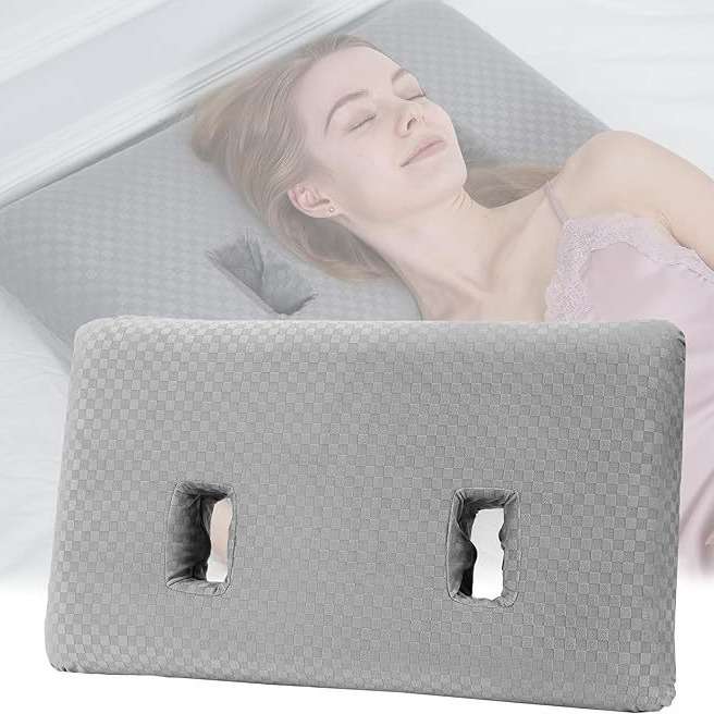 记忆泡沫穿孔枕头适合侧睡者冷却耳枕带泡沫塞的枕头可调节耳枕