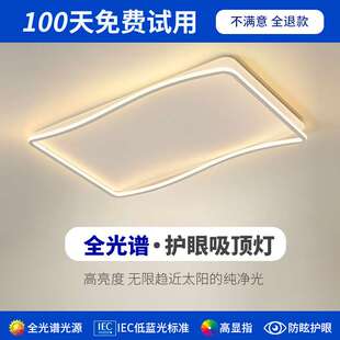 吸頂燈客廳主燈極簡燈具現(xiàn)代簡約大氣長方形白色大燈2025年新款