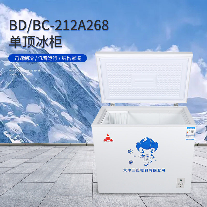 BD/BC-212A268单温冰柜冷藏冷冻柜保鲜小型两用大容量卧式冰箱