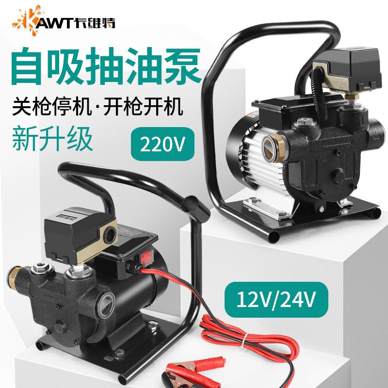 ll电动抽油泵12V24V220V伏自动启停柴油自吸大流量小型加油机设备