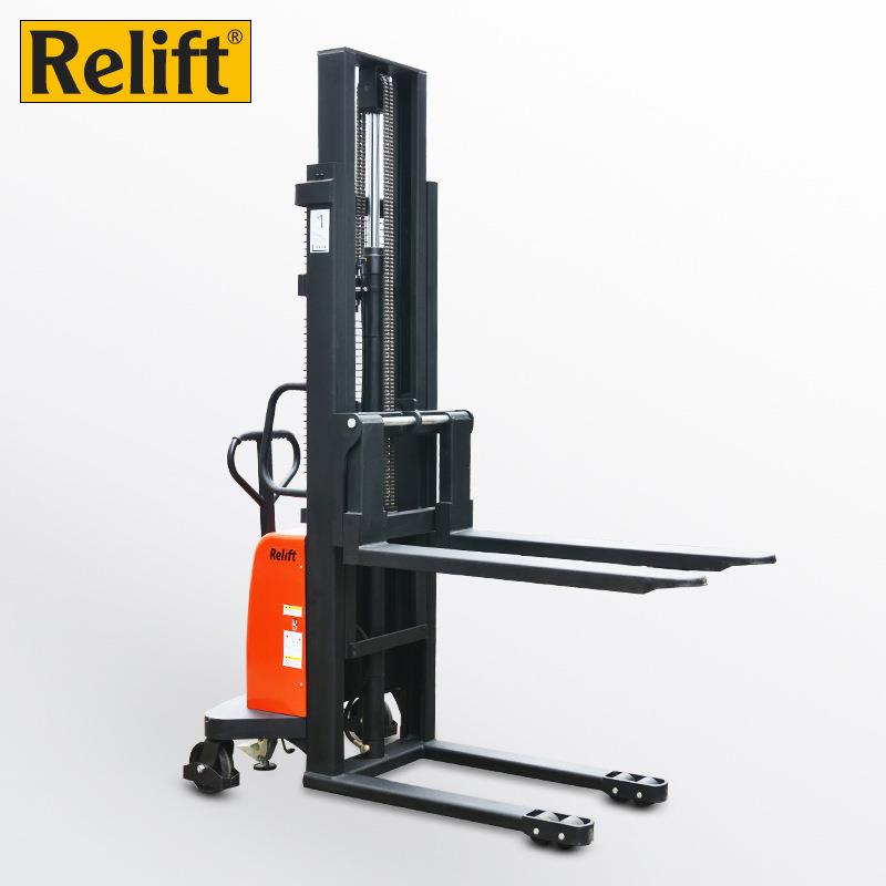 半电动液压堆高车1吨2吨液压升高车电瓶升降叉车堆垛搬运车堆高机
