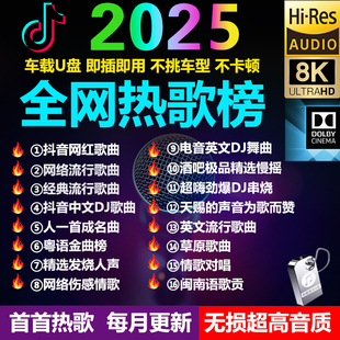 汽车载U盘无损音质歌曲2025新款 高品质mp3音乐抖音流行热歌DJ优盘