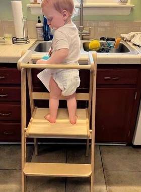 儿童洗手凳宝宝脚踩凳子learning tower洗漱台阶脚踏凳蒙氏学习塔