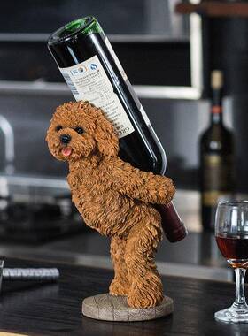 欧式酒架创意家用放葡萄酒架家居装饰品客厅吧台摆件可爱狗红酒架