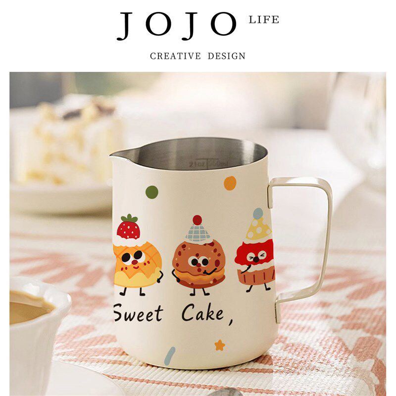 JOJOS L. PD.JD.拉花缸尖嘴不锈钢咖啡器具带刻度奶缸 业呐