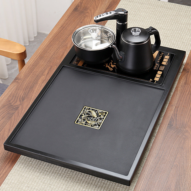 整套乌金石茶盘茶具套装全自动电磁炉一体家用客厅中式简约茶台