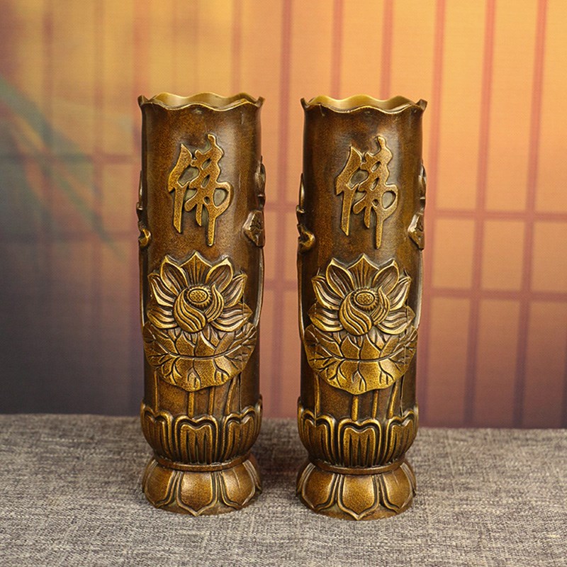 香筒纯铜放香桶家用储香盒佛具用品家居装饰品插花花瓶装香的香桶