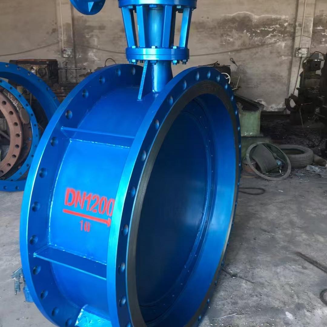 手动蝶阀硬密封碳钢焊接阀体阀板嵌胶条D343X-10/16C双偏心dn1200