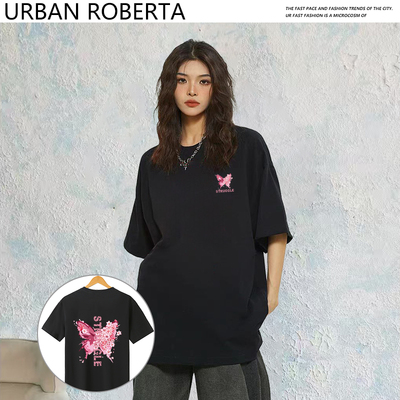 URBAN ROBERTA 2026新春新款潮牌情侣印花短袖T恤男女同款正品YF