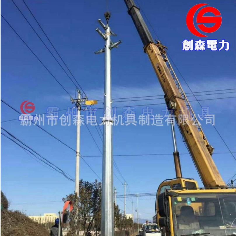 出售10KV电力直线钢管杆优惠价格 高压转角钢杆打桩 单回耐张杆