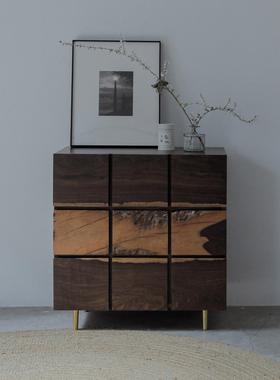 野木1978 魔方多斗柜侘寂玄关柜实木储物创意新中式简约现代风