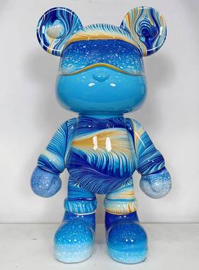 网红流体熊客厅家居摆饰 酷酷熊暴力熊DIY成品乔迁礼物兔子存钱罐