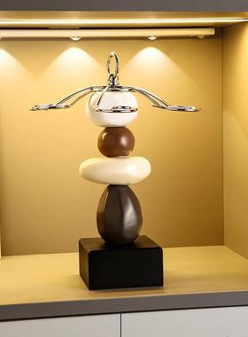 轻奢石来运转杯架桌面摆件家居客厅酒柜餐边柜玄关装饰品创意乔迁