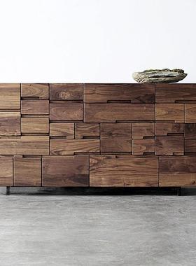 野木1978 多斗柜电视柜现代中式原创侘寂斗柜实木边柜储物简约