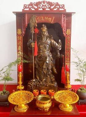 关公财神武财神关二爷佛像供奉台家用经济型墙壁挂式神台客厅摆件