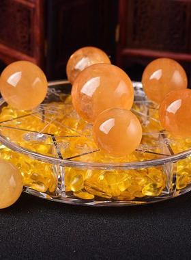 天然黄水球七PMK星阵聚宝盆办礼公室摆件晶开业品玄家居关装饰工