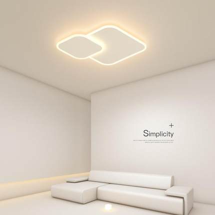 简约现代主卧室灯形客厅灯超薄创意le灯d吸顶方餐厅房中XD2020-1