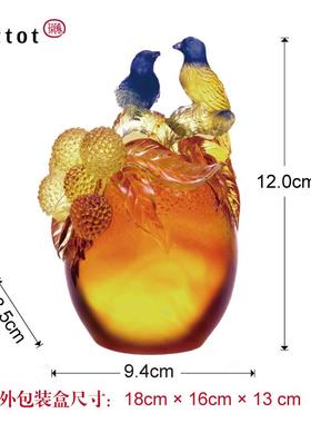 tit结to1102252t琉园中工式琉璃摆件艺礼品摆饰客厅玄水晶装饰高