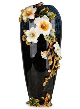 中式新珐琅彩落地花S-21501J瓶网红花客厅瓶电柜装饰花瓶视插花摆