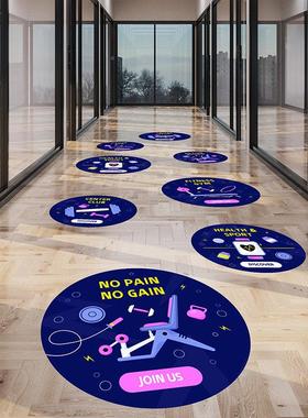 健身房地耐面俱贴防滑磨健身会所乐部NRY瓷砖地砖贴背可移胶胶定