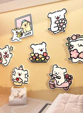38080线线条小狗贴环创女孩网儿童房间布装饰卧室红床头墙面改置