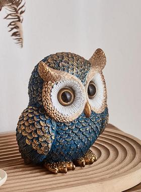 现轻代猫饰头鹰艺摆件客SHBB5402厅奢高档玄关酒柜电视柜装品高级