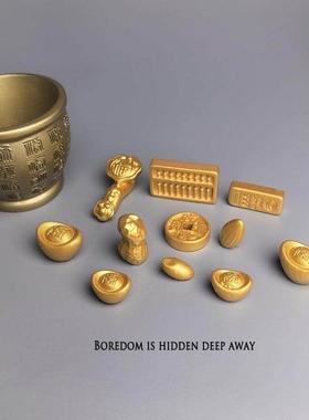 无聊的候，放一个聚宝盆时来引财富和愈，电治脑桌面日TLY式工作