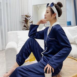 【折扣价】秋冬款网红睡衣女加厚加绒仿真丝绸缎保暖时尚家居服两