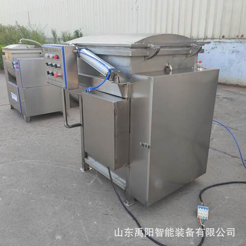 自动侧翻出料馅料混合搅拌设备 香肠肉馅拌馅机器 双搅笼拌馅机