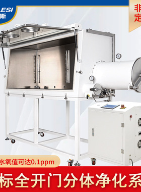 净化系统手套箱非标加液压杆外开不锈钢实验室操作箱1ppm干燥箱
