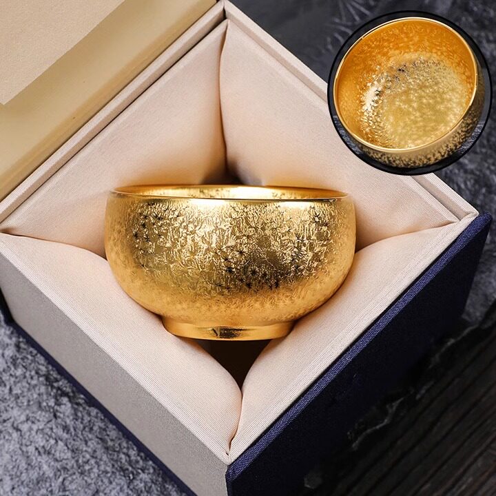 商泥陶瓷鎏金主人杯鎏金建盏单杯大号窑变品茗杯茶碗茶盏功夫茶杯