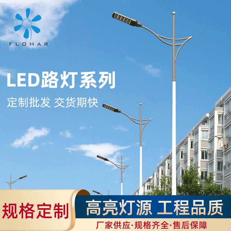 厂家LED路灯一体化新农村太阳能高杆路灯头热镀锌喷塑路灯杆
