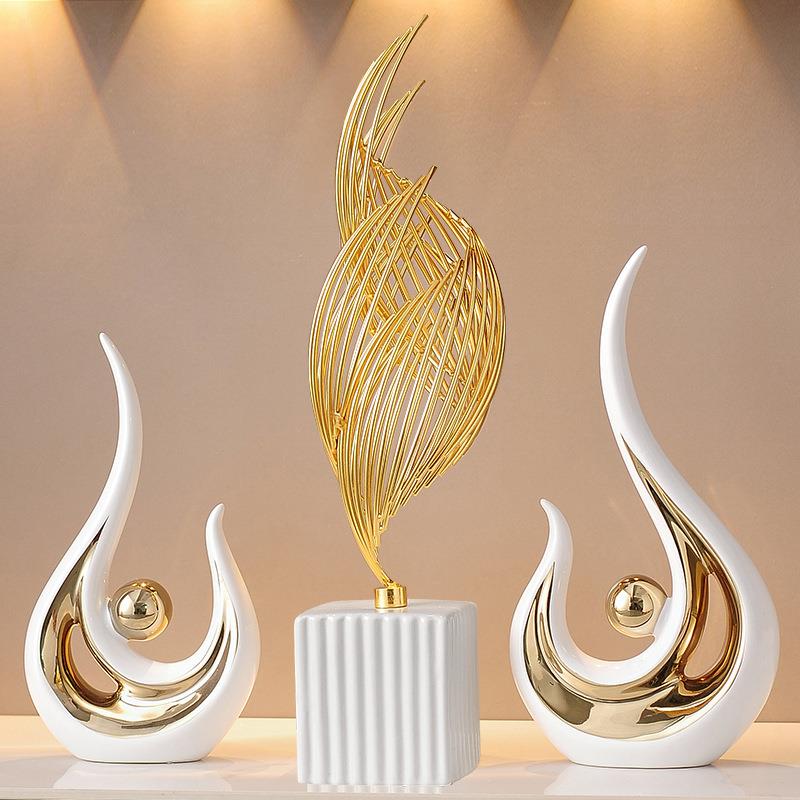 电视柜摆件轻奢高档现代家居客厅入门玄关酒柜新年春节装饰工艺品