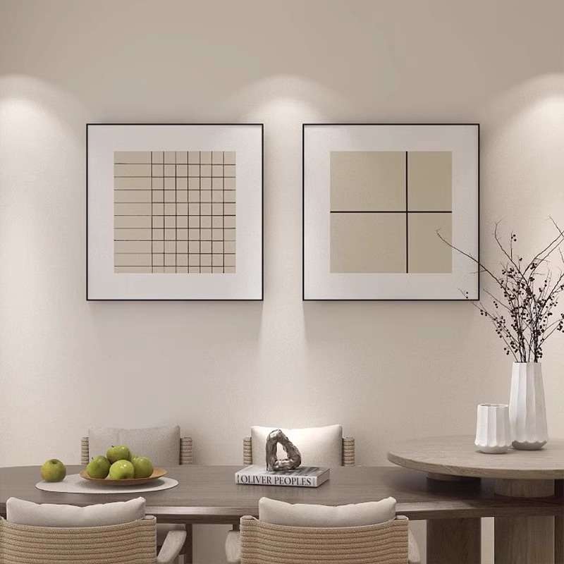 现代黑白灰玄幻装饰画抽象客厅艺术挂画极简楼梯玄关画正方形壁画图片