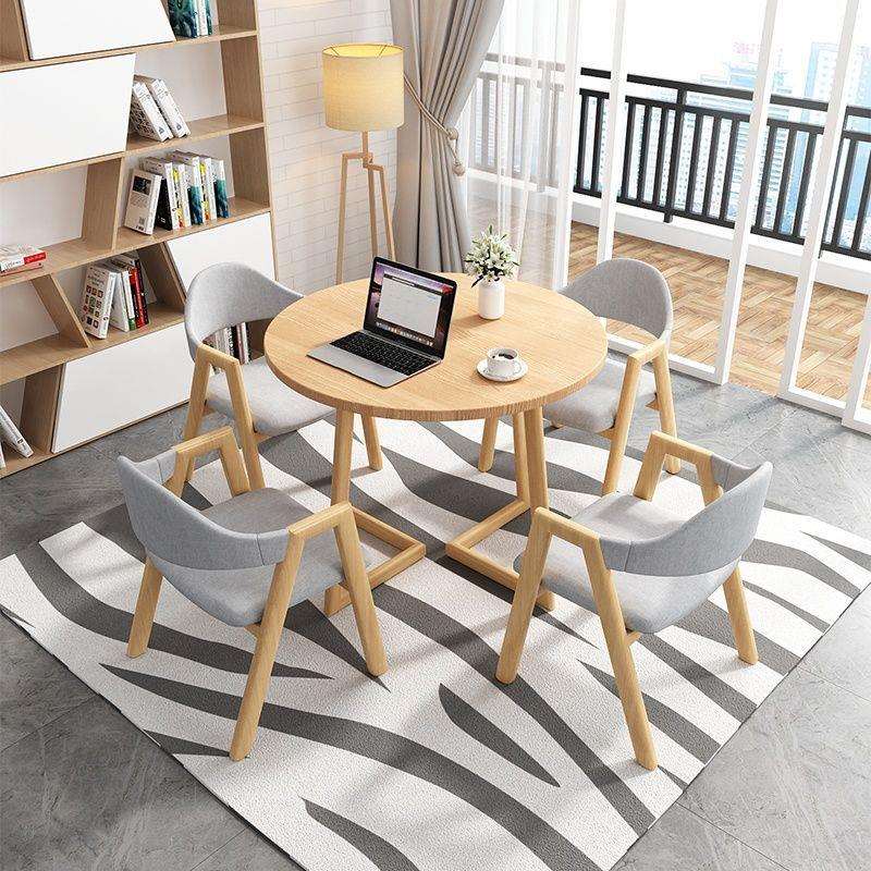 小圆桌洽谈桌休息区会客接待桌椅组合现代简约商用咖啡奶茶店桌子