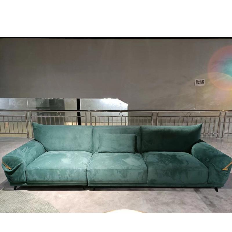 北欧现代简约磨砂面料高密度海绵全实木沙发组合小户型客厅家具