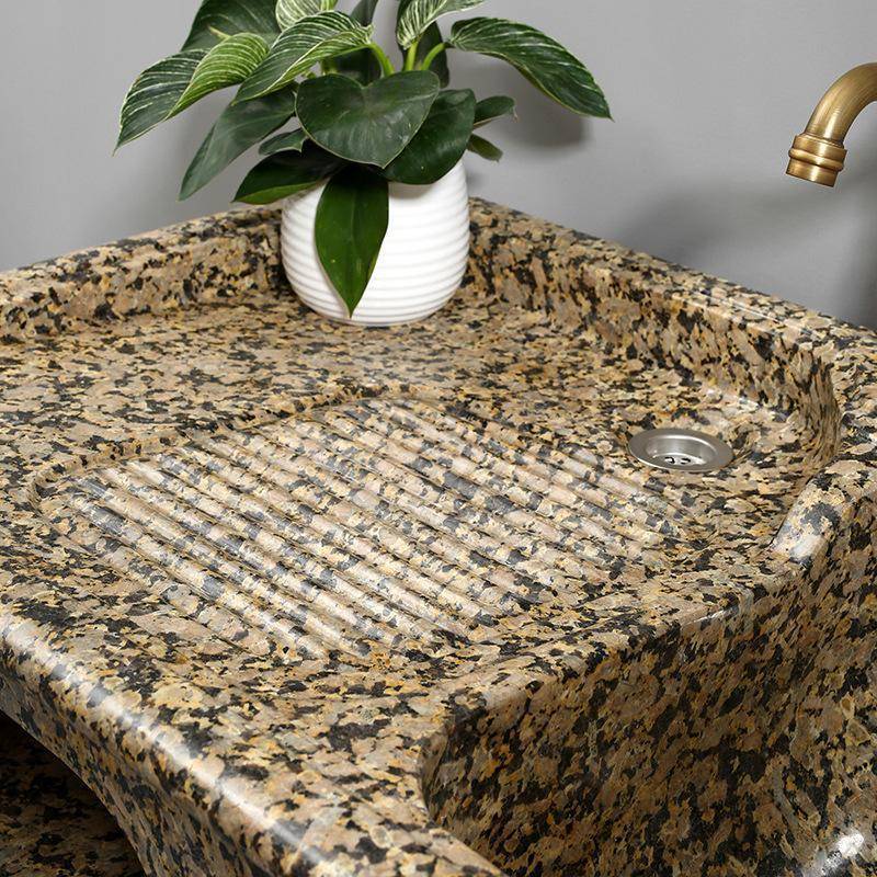 带花石岗岩用头洗衣池搓衣板一体无品牌/式台盆阳台户外拖把池家