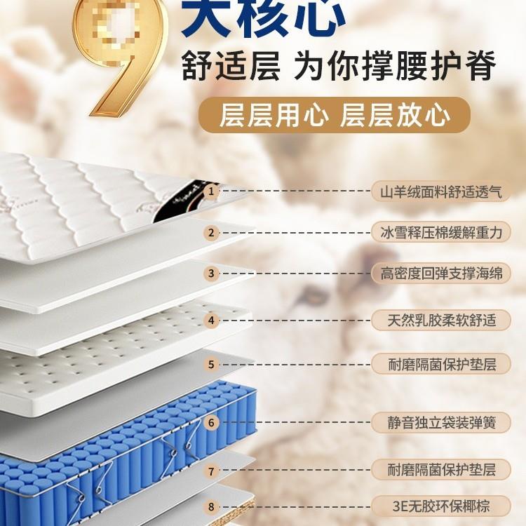 席梦思床垫家用卧室乳胶软垫20cm厚硬椰棕1.5米租房专用弹簧床垫