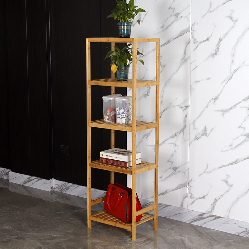 竹架子门口置物架客厅o靠墙三层架木质厨房储物架阳台房间收纳架