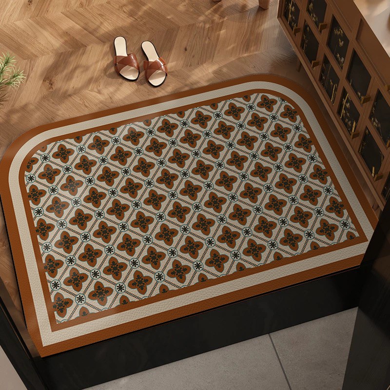 入户门地垫皮f革防滑免洗可擦耐脏大门口玄关家用中古风高级门垫