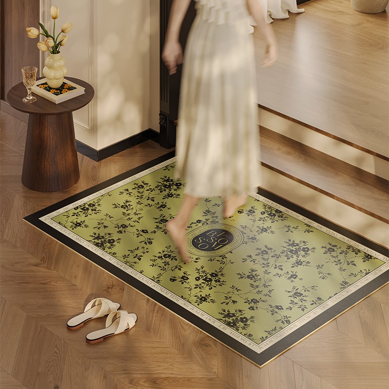 帕斯卡琳法式氛围感搭配入v户门大门口玄关半圆地垫地毯皮革夏季