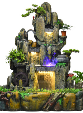 大型落地a假山流水喷泉客厅办公室造景花园庭院装饰鱼池水景观摆