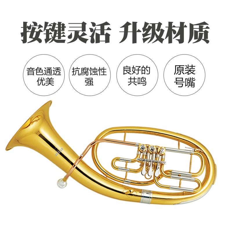 津宝JBBR-1211三扁键磷铜次中音号降B调白铜漆金铜管乐器大号